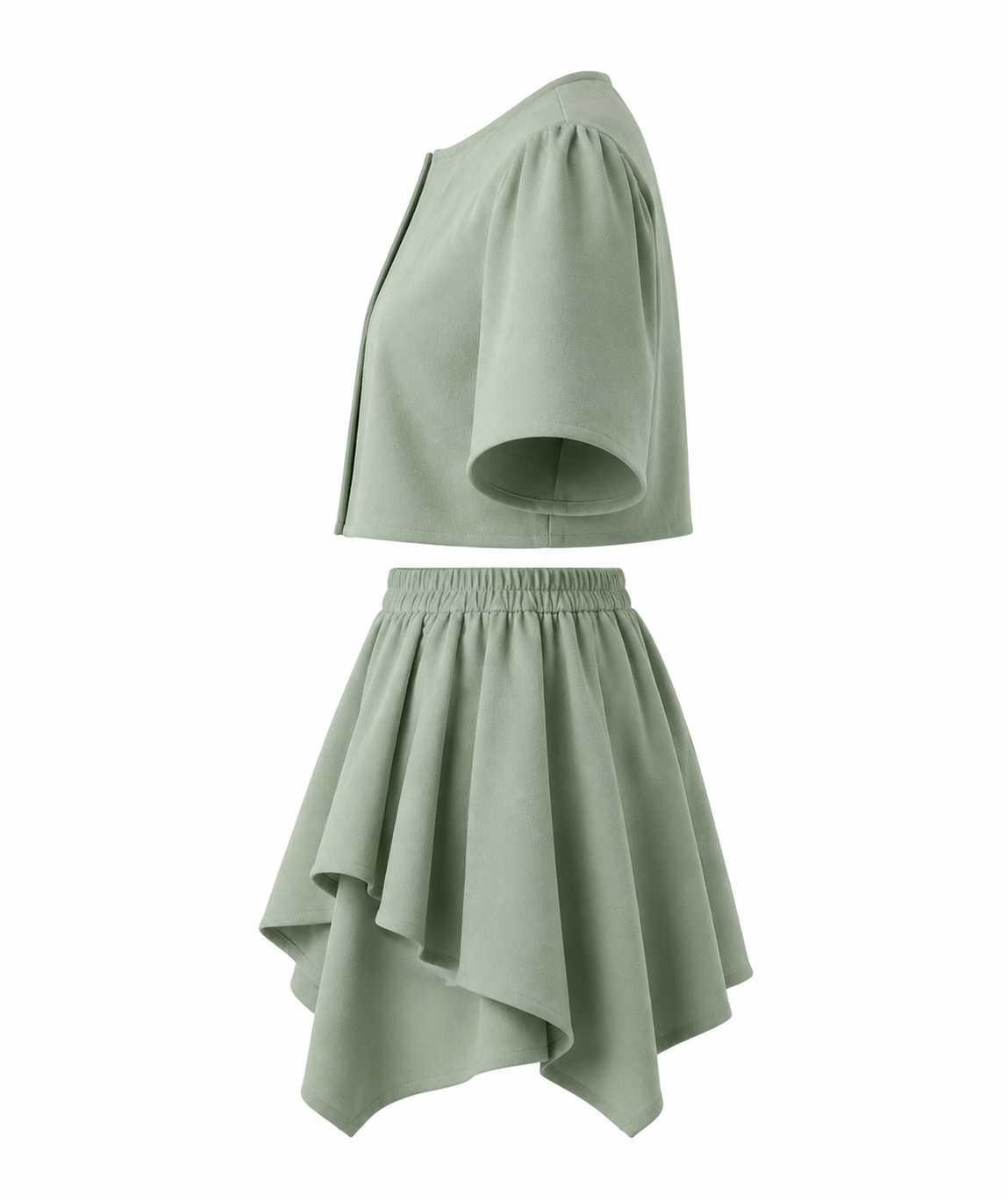 SET NURA Ensemble de Maison Luxe / Crêpe Cérémonial Vert Sauge
